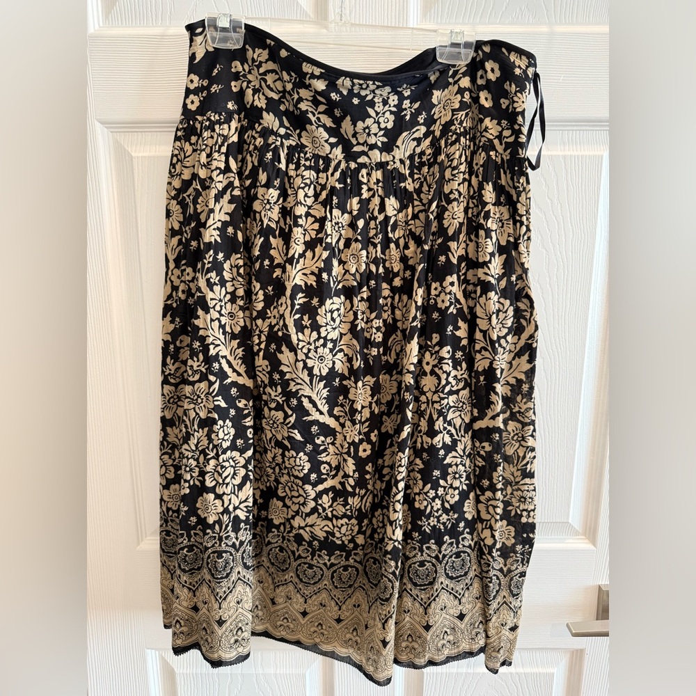 Jones New York Signature Black And Tan Full Boho Skirt  Sz XL 32”L w/Liner Skirt